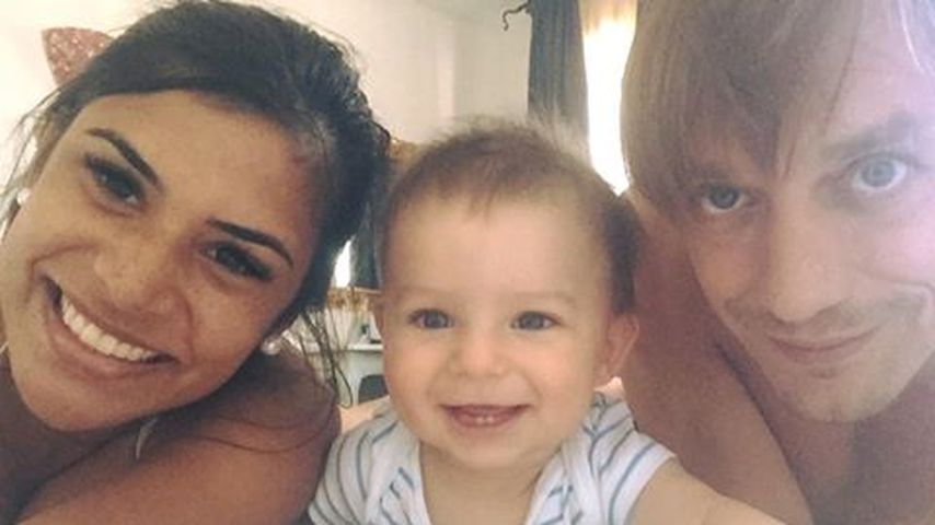 Tanja Tischewitsch mit Thomas Radeck und Baby Ben im Hotel