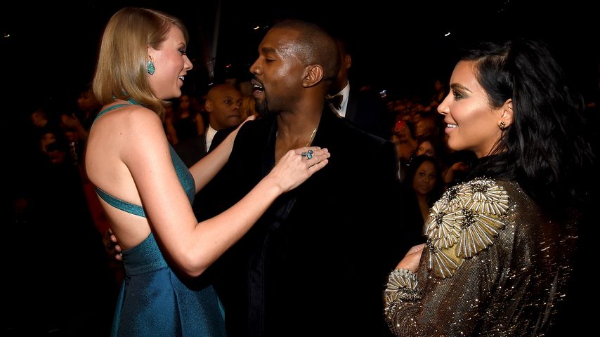 Taylor Swift, Kanye West und Kim Kardashian bei den 57. GRAMMY-Awards 2015