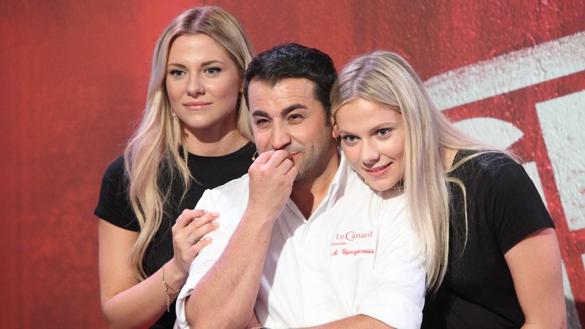 Valentina Pahde, Koch-Coach Ali Güngörmüs und Cheyenne Pahde bei "Grill den Henssler"
