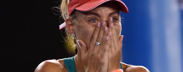 Tennisstar Angelique Kerber im Moment des Sieges der Australian Open 2016 Tennisstar Angelique Kerber im Moment des Sieges der Australian Open 2016