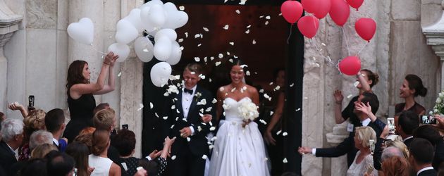 Bastian und Ana Schweinsteiger nach der kirchlichen Trauung in Venedig Bastian und Ana Schweinsteiger nach der kirchlichen Trauung in Venedig