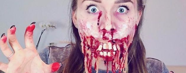 Bibi Heinicke bei einem Halloween-Tutorial auf YouTube Bibi Heinicke bei einem Halloween-Tutorial auf YouTube