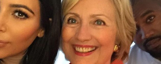 Kim Kardashian, Hillary Clinton und Kanye West Kim Kardashian, Hillary Clinton und Kanye West