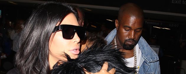Kim Kardashian, Kanye West und North West Kim Kardashian, Kanye West und North West