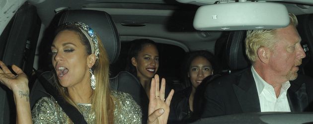 Lilly und Boris Becker im Auto nach Lillys 40. Geburtstag Lilly und Boris Becker im Auto nach Lillys 40. Geburtstag