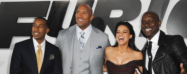 Dwayne "The Rock" Johnson, Michelle Rodriguez, Ludacris und Tyrese Gibson Dwayne "The Rock" Johnson, Michelle Rodriguez, Ludacris und Tyrese Gibson