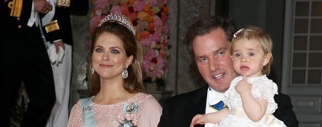Madeleine von Schweden mit Chris O'Neill und Leonore Madeleine von Schweden mit Chris O'Neill und Leonore