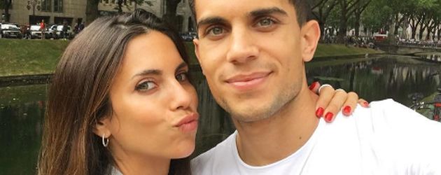 Fußballer Marc Bartra mit Freundin Melissa 2016 in Düsseldorf Fußballer Marc Bartra mit Freundin Melissa 2016 in Düsseldorf