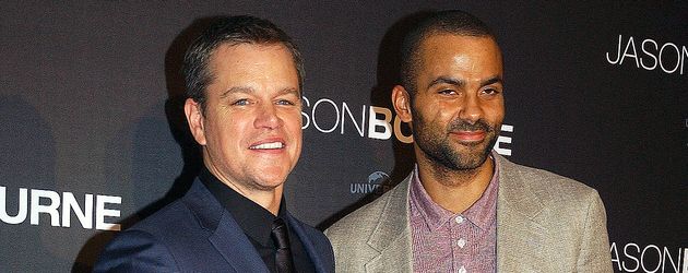 Matt Damon und Basketball-Star Tony Parker Matt Damon und Basketball-Star Tony Parker