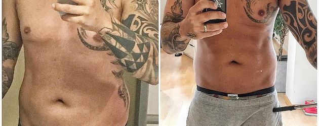 Vorher/Nachher: Mike Leon Grosch auf Instagram Vorher/Nachher: Mike Leon Grosch auf Instagram