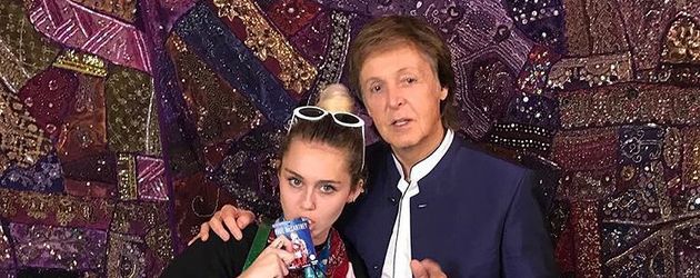 Miley Cyrus mit Paul Mccartney bei einer Kampagne für Hillary Clinton Miley Cyrus mit Paul Mccartney bei einer Kampagne für Hillary Clinton