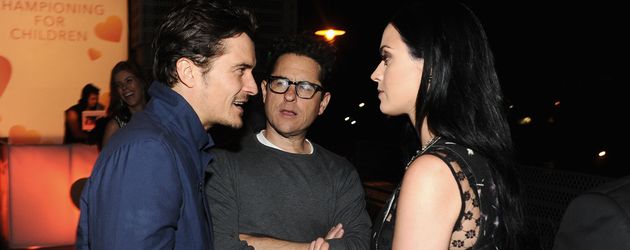 Orlando Bloom, J.J. Abrams und Katy Perry im April 2013 in Santa Monica Orlando Bloom, J.J. Abrams und Katy Perry im April 2013 in Santa Monica