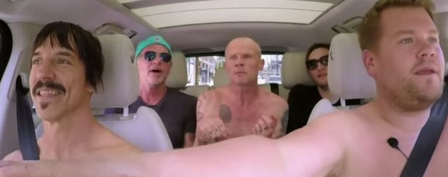 James Corden (vorne rechts) beim "Carpool Karaoke" mit den Red Hot Chili Peppers James Corden (vorne rechts) beim "Carpool Karaoke" mit den Red Hot Chili Peppers