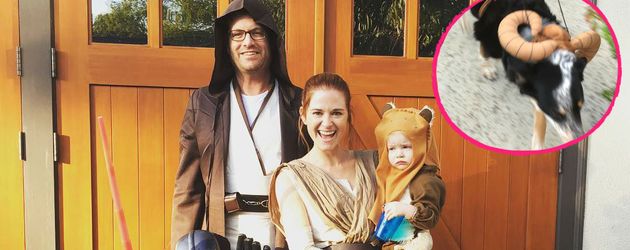 Sarah Drews und ihre Familie, verkleidet als "Star Wars"-Charaktere Sarah Drews und ihre Familie, verkleidet als "Star Wars"-Charaktere