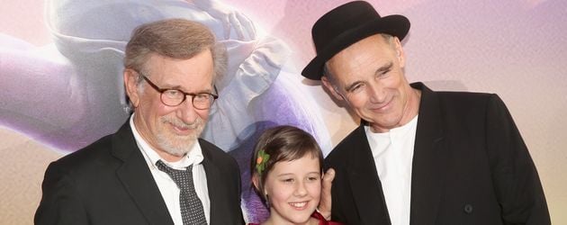 Regisseur Steven Spielberg mit Ruby Barnhill und Mark Rylance Regisseur Steven Spielberg mit Ruby Barnhill und Mark Rylance