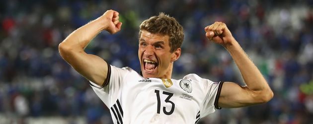 Thomas Müller beim EM-Viertelfinale Deutschland gegen Italien 2016 in Bordeaux Thomas Müller beim EM-Viertelfinale Deutschland gegen Italien 2016 in Bordeaux