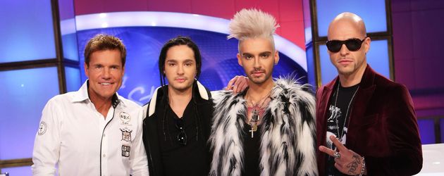 Dieter Bohlen, Tom Kaulitz, Bill Kaulitz und Matteo Dieter Bohlen, Tom Kaulitz, Bill Kaulitz und Matteo